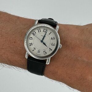 Coach Men’s Dress Watch. Classic design. White dial. Black leather strap